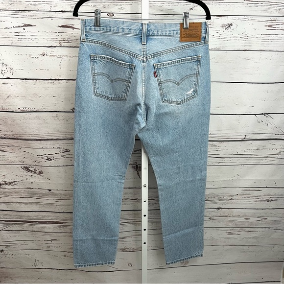 Levi's Middy Straight Leg Distressed Blue Jeans 29 - Picture 3 of 10